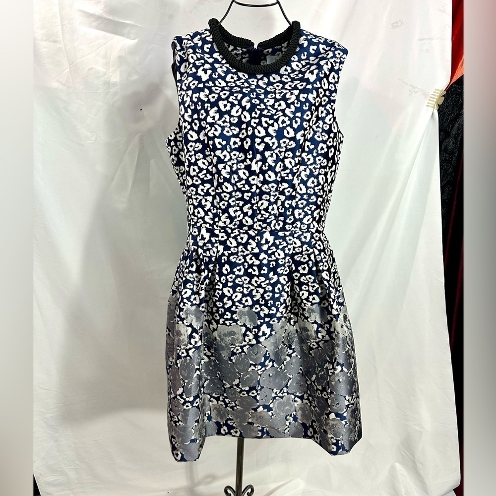 Belle Badgley Mischka leopard print fit & flare floral dress